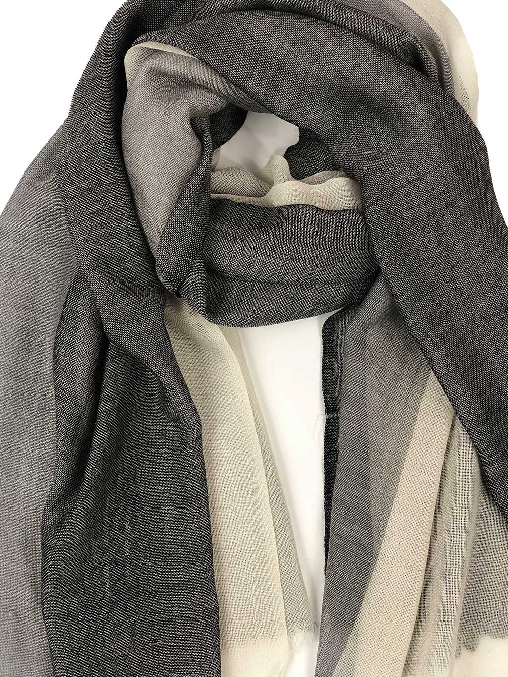 Brzz Sciarpa Grey and Dark Grey - Merino Wool Scarf